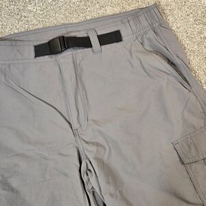 Eddie Bauer Mens  L Shorts Cargo Belted Nylon Gray Outdoor‎ Hiking Nature Sporty